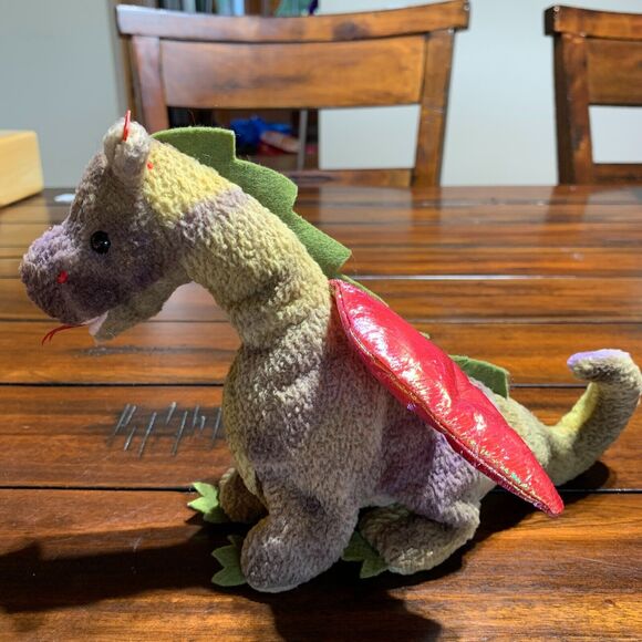 TY Dragon Scorch Plush 1999 Beanie Babies Stuffed Animal Mystical Fantasy - Picture 2 of 3